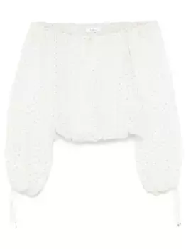 Жаккардовая блузка с открытыми плечами CHLO, белый