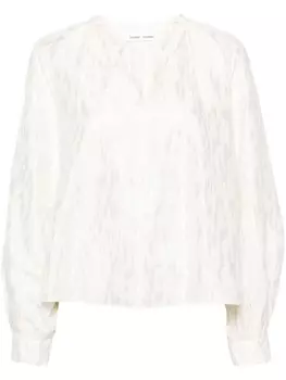 Жаккардовая блузка Savera с узором SAMSOE SAMSOE, нейтральный цвет