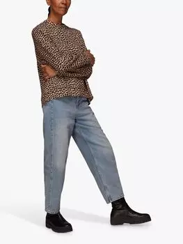 Жаккардовая блузка Whistles с абстрактным рисунком, разноцветный