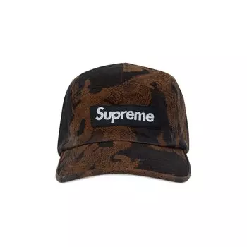 Жаккардовая джинсовая кепка Supreme Flames Washed Black