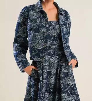 Жаккардовая джинсовая куртка FLYING TOMATO, цвет denim