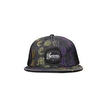 Жаккардовая джинсовая сетка Supreme Gradient с 5 панелями, цвет Черный