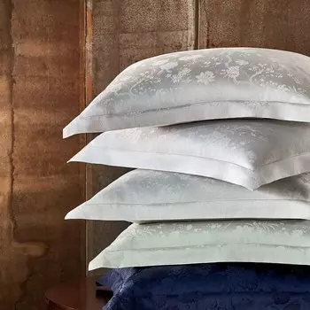 Жаккардовая европейская подушка Bethany из органического хлопка Ralph Lauren, серебряный