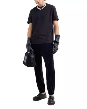 Жаккардовая футболка Emporio Armani со сплошным рисунком, синий