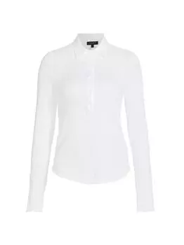 Жаккардовая футболка-поло Gemma с длинными рукавами rag & bone, белый