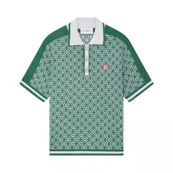 Жаккардовая футболка-поло с люрексом Casablanca, цвет Зеленый