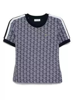 Жаккардовая футболка с монограммой Lacoste, синий