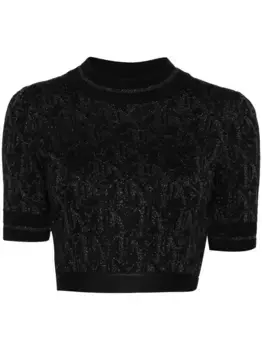 Жаккардовая футболка с монограммой PALM ANGELS, черный