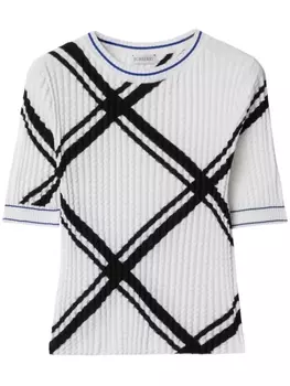 Жаккардовая футболка в клетку Burberry, белый
