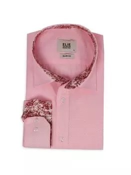 Жаккардовая классическая рубашка с цветочной отделкой Elie Balleh, розовый