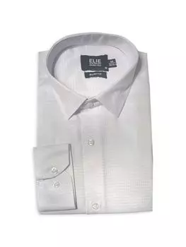 Жаккардовая классическая рубашка узкого кроя Elie Balleh, белый