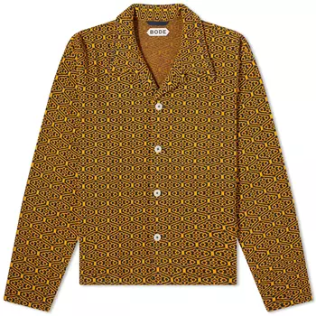 Жаккардовая куртка Bode Crescent, золотой/темно-синий