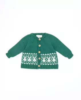 Жаккардовая куртка для мальчика на пуговицах Fina Ejerique, зеленый