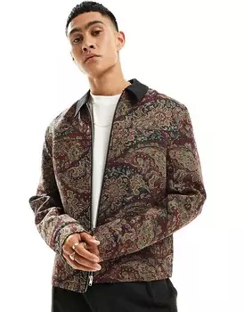 Жаккардовая куртка Харрингтон оверсайз с узором пейсли ASOS DESIGN