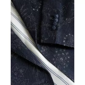 Жаккардовая куртка из хлопка и льна Etro, синий