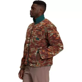 Жаккардовая куртка с молнией во всю длину ворса мужская The North Face, цвет Dark Oak Glacier Camo Print