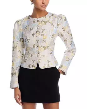 Жаккардовая куртка с пуговицами спереди AQUA, слоновая кость/кремовый