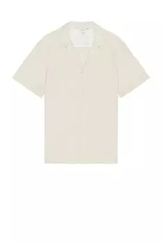 Жаккардовая махровая рубашка Club Monaco, цвет Ancient Scroll