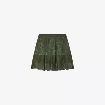 Жаккардовая мини-юбка Jimy со звездами Zadig&Voltaire, цвет kaki