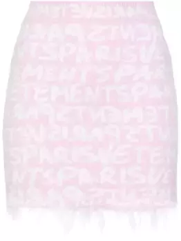 Жаккардовая мини-юбка с монограммой VETEMENTS, розовый