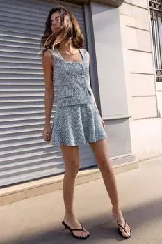Жаккардовая мини-юбка ZARA, цвет Blues