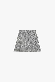 Жаккардовая мини-юбка ZARA, цвет Ecru/Black