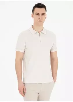 Жаккардовая мужская футболка-поло бежевого цвета SAROZ Pierre Cardin, бежевый