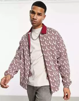Жаккардовая оверсайз-жакет Харрингтон из джерси ASOS