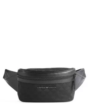 Жаккардовая поясная сумка Omnia полиэстер, хлопок Emporio Armani, черный