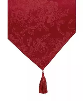 Жаккардовая праздничная настольная дорожка Elrene Poinsettia, красный