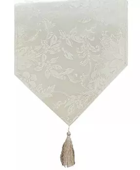 Жаккардовая праздничная настольная дорожка Elrene Poinsettia, слоновая кость