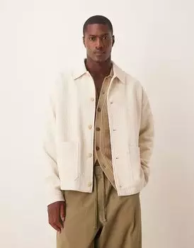 Жаккардовая рабочая куртка ASOS DESIGN цвета экрю