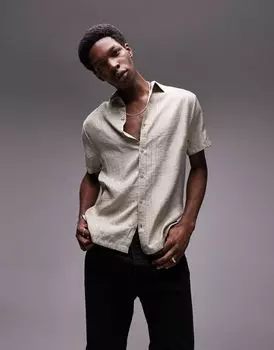 Жаккардовая рубашка-бандана свободного кроя с короткими рукавами Topman