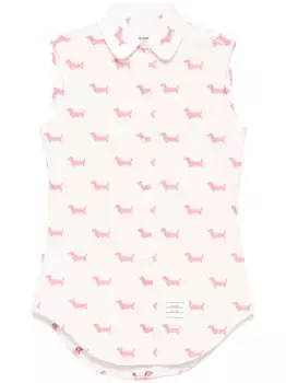 Жаккардовая рубашка без рукавов THOM BROWNE