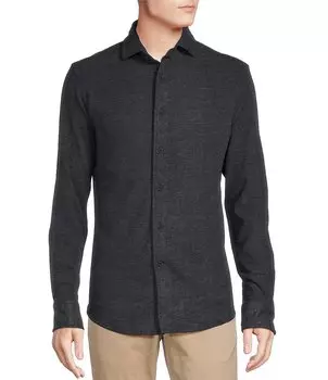 Жаккардовая рубашка двойного вязки с длинными рукавами Cremieux Blue Label, синий