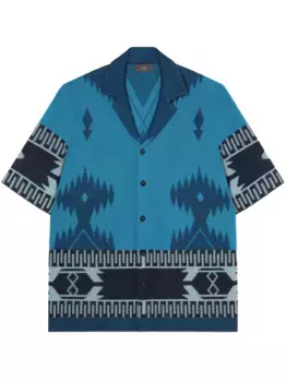 Жаккардовая рубашка Icon из ткани пике Alanui, синий