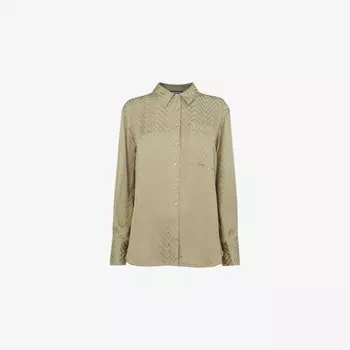 Жаккардовая рубашка из атласа с зигзагообразным узором Whistles, хаки