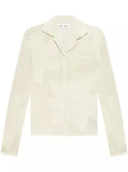 Жаккардовая рубашка из органического хлопка SAMSOE SAMSOE, нейтральный цвет