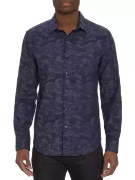 Жаккардовая рубашка Junk Yard Robert Graham, темно-синий