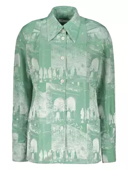 Жаккардовая рубашка Low Classic, зеленый