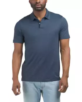 Жаккардовая рубашка-поло с гео-полосками Theory, цвет Eclipse/Bering