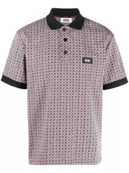 Жаккардовая рубашка поло с нашивкой-логотипом GCDS, красный