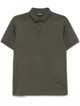 Жаккардовая рубашка поло с узором Emporio Armani, серый