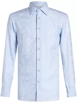 Жаккардовая рубашка с длинными рукавами ETRO, синий