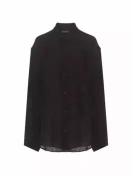 Жаккардовая рубашка с логотипом Balenciaga, черный