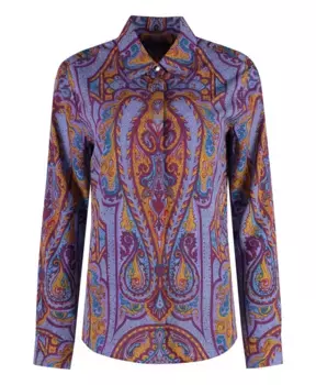 Жаккардовая рубашка с закругленным краем. Ralph Lauren, фиолетовый