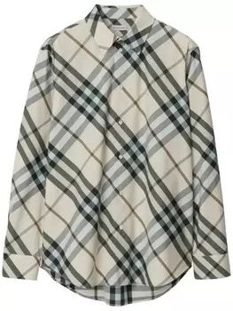 Жаккардовая рубашка в клетку Nova Check Burberry, бежевый