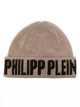 Жаккардовая шапка бини Philipp Plein, нейтральный цвет