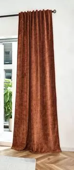 Жаккардовая штора с цветочным мотивом белого цвета Astek, оранжевый