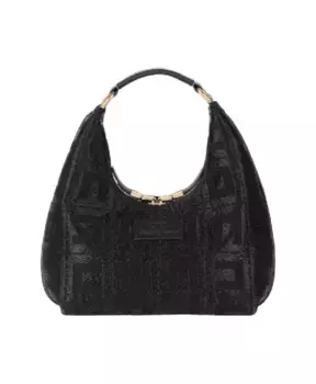 Жаккардовая сумка хобо Elisabetta Franchi, черный